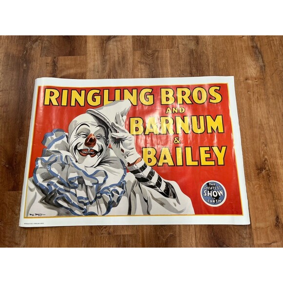 Vintage 90s Ringling Bros. And Barnum & Bailey Circus Advertising Poster 36”x25” - Picture 1 of 9